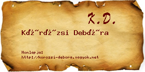 Körözsi Debóra névjegykártya